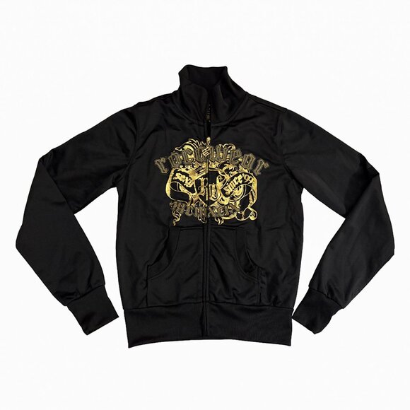 Rocawear Black & Gold Track Jacket | Y2K Zip Up | Size M - Picture 2 of 11